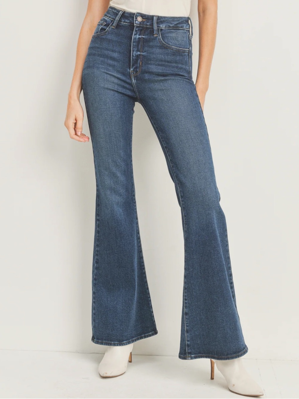 Just Black Dark Blue Aubrey Bell Bottom Jeans Size 26